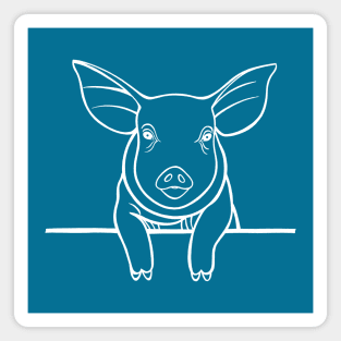 Cute Pig drawing - farm animal lovers design Magnet